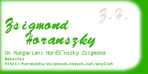 zsigmond horanszky business card